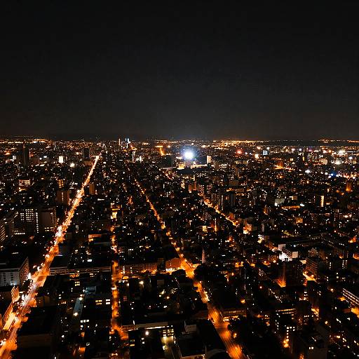 Vibrant Nighttime Cityscape View