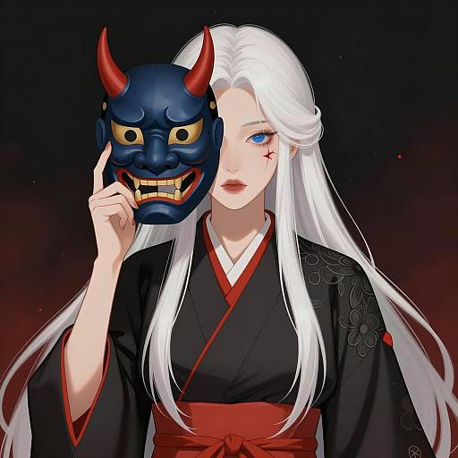 Enchanting East Asian Woman in Kimono