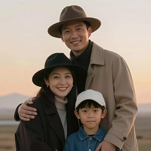 Family Portrait at Sunset