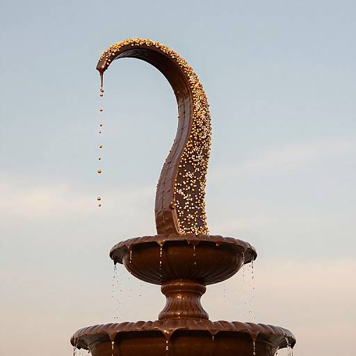 Chocolate Fountain with Marzipan Crescent