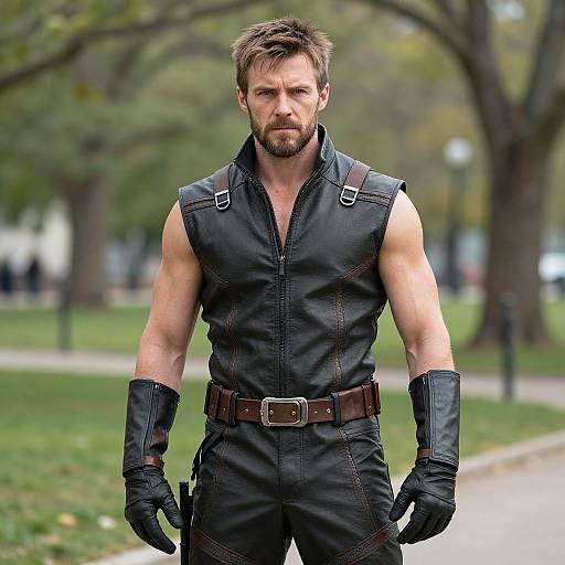 Bearded Man in Wolverine Logan Costume