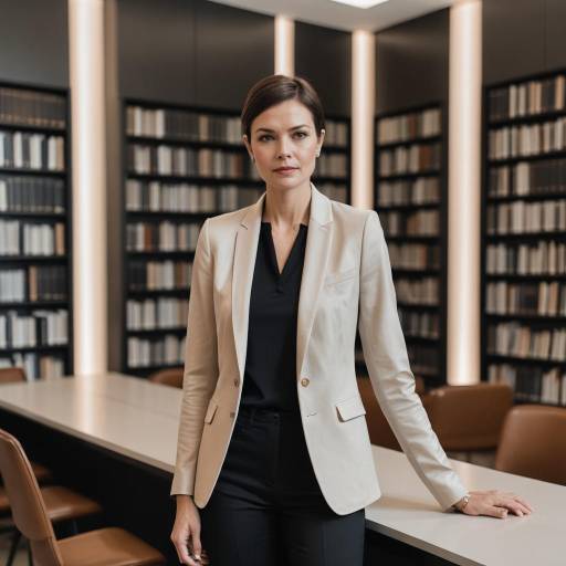 Professional Woman in Modern Library