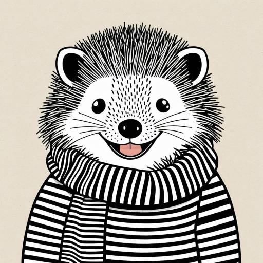 Joyful Hedgehog in Striped Scarf Illustration