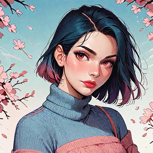 Solo Girl in Turtleneck Sweater