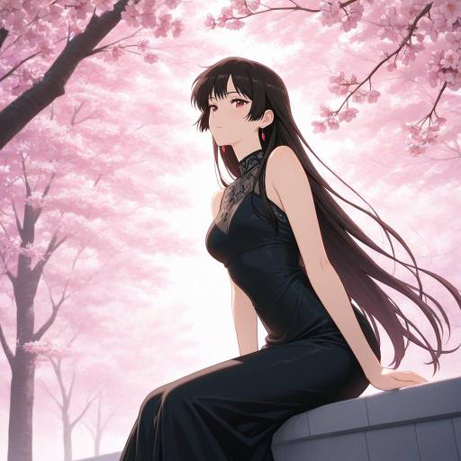 Anime Girl Among Cherry Blossoms Anime Girl Among Cherry Blossoms