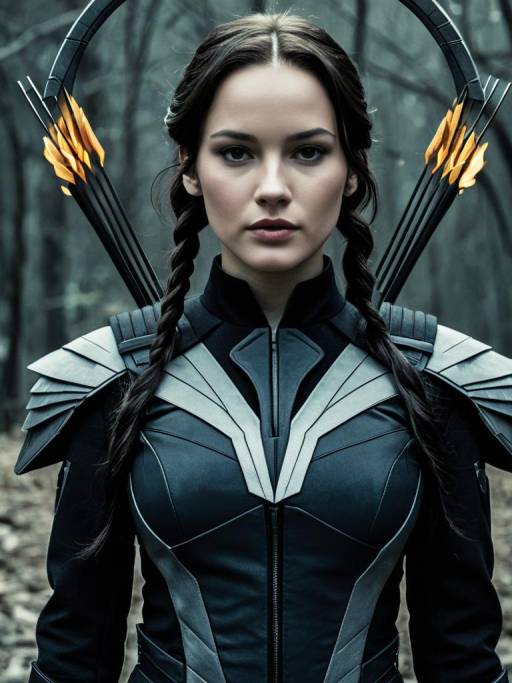 Photorealistic Portrait of Mockingjay Woman