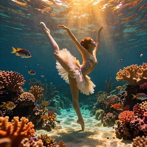 Underwater Ballet with Shimmering Dancer