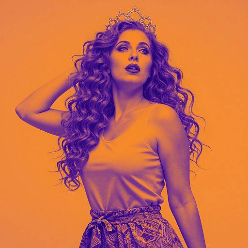 Duo Tone Mature Woman Portrait