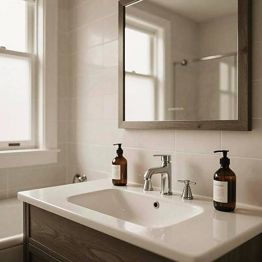 Realistic Sepia Bathroom Interior Scene