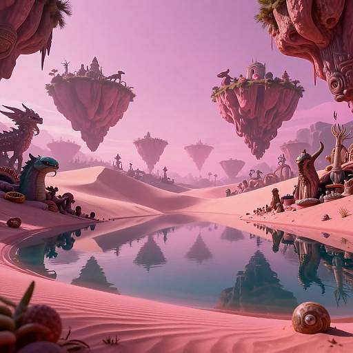 Surreal Underwater Dreamscape with Floating Islands