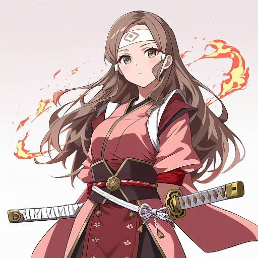 Illustration of Hana (fire emblem), fire emblem in the style of Kiona (giraffe kiona)