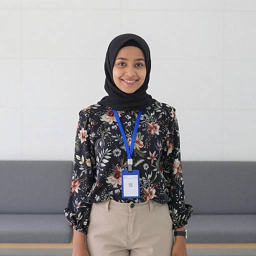 Smiling Woman in Black Hijab