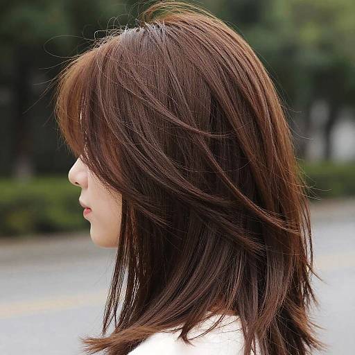 Realistic Layered Anime Hair Portrait