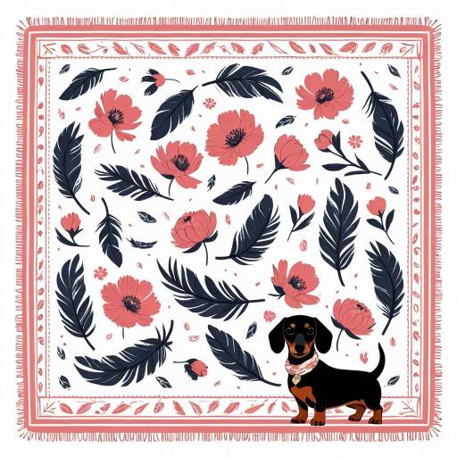Pixar-Inspired Scarf Pattern with Dachshund