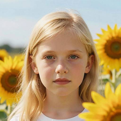 Modigliani Style Blond Child Portrait