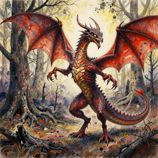 Dancing Ashen Basilisk in Charred Forest