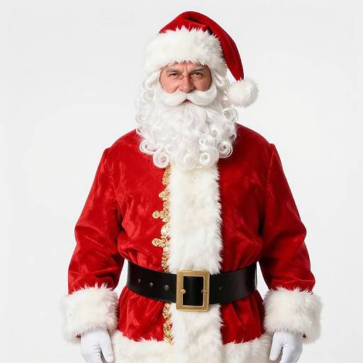 Male Santa Claus Red and Gold Outfit