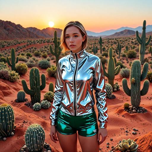 Surreal Android Girl in Neon Desert