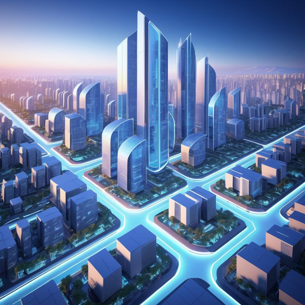 Futuristic City with Autonomous Drones