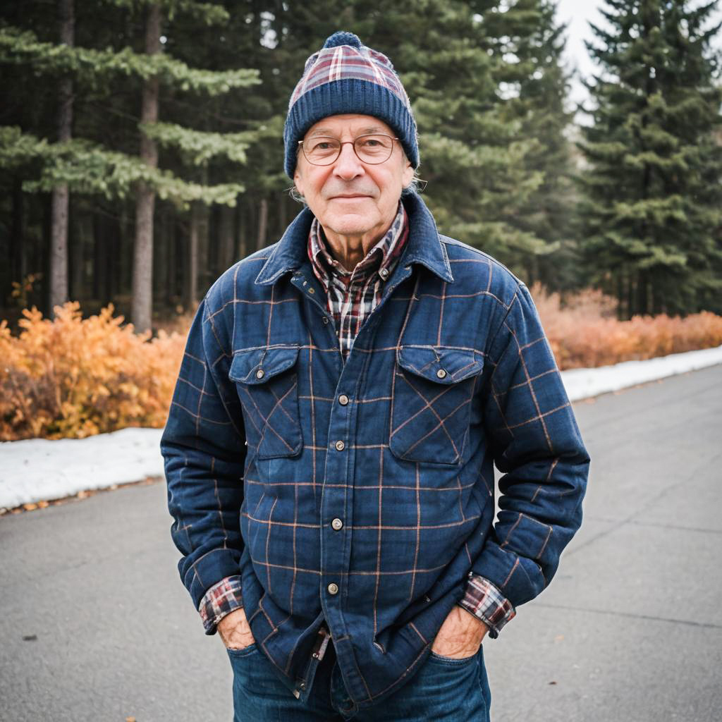 Cozy Winter Look for Elderly Man