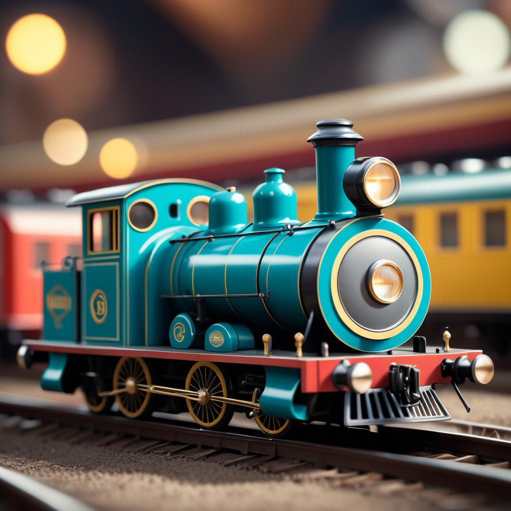 Vintage Toy Train Portrait in 8K Detail