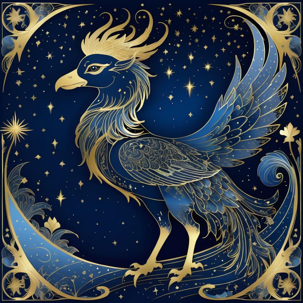 Celestial Griffin in Magical Ocean Setting