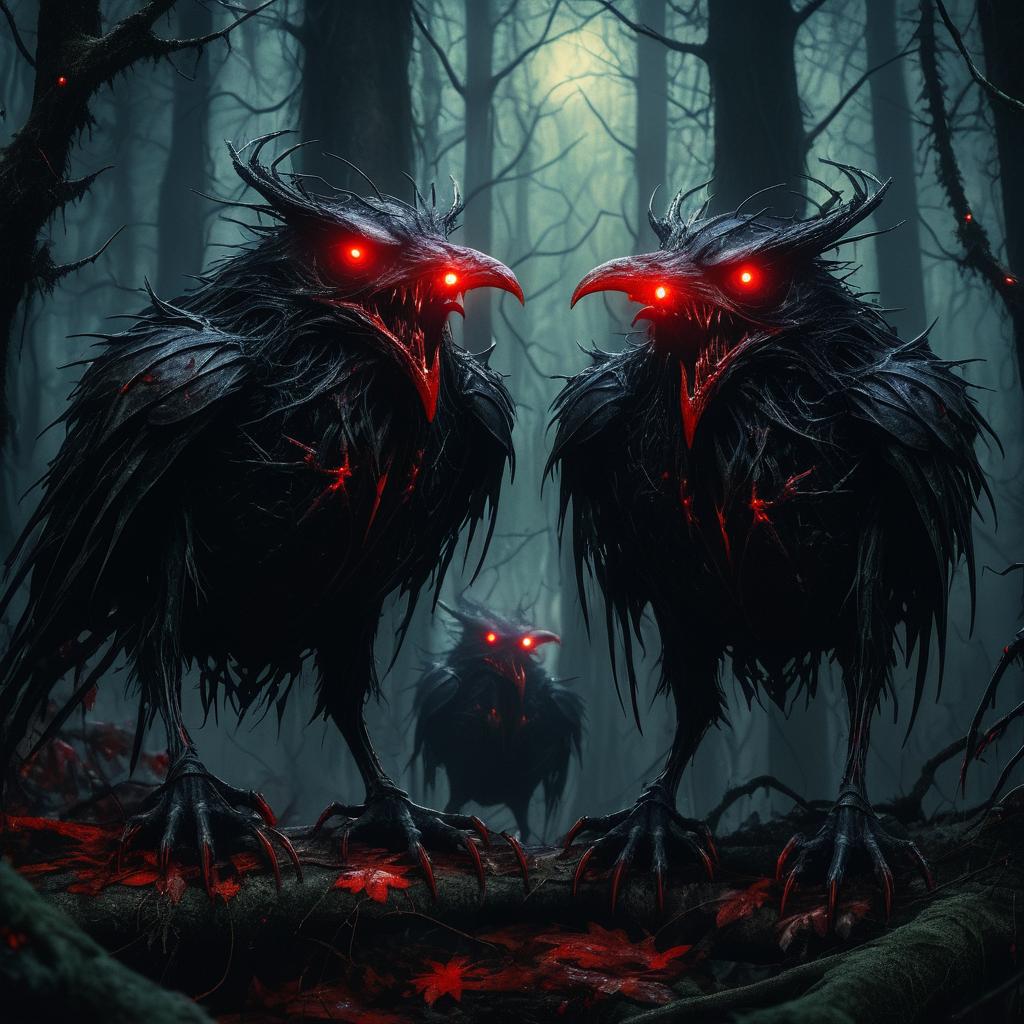 Vibrant Dark Fantasy: Mutated Nightmare Crows