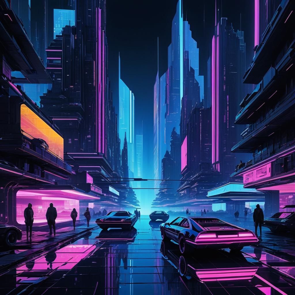 Cyberpunk Cityscape: Neon and Darkness