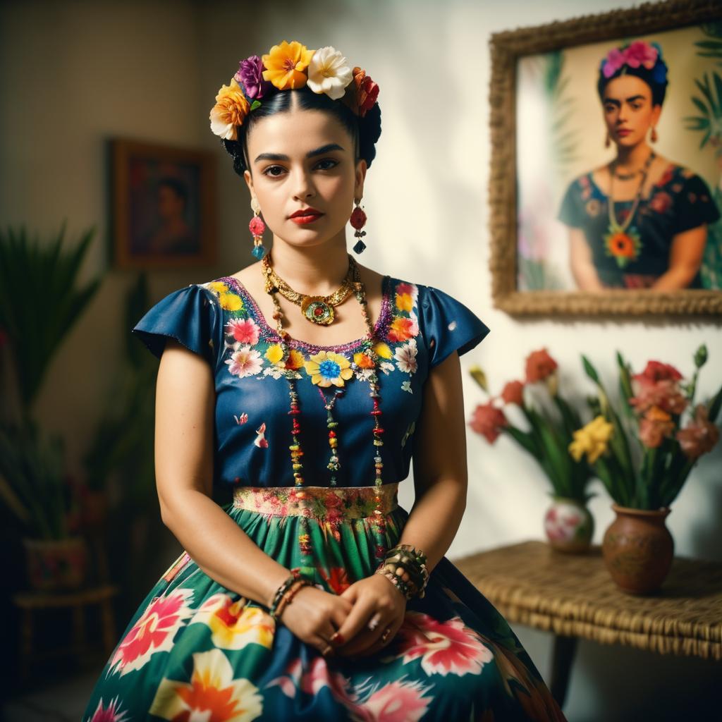 Nostalgic Portrait of Frida Kahlo