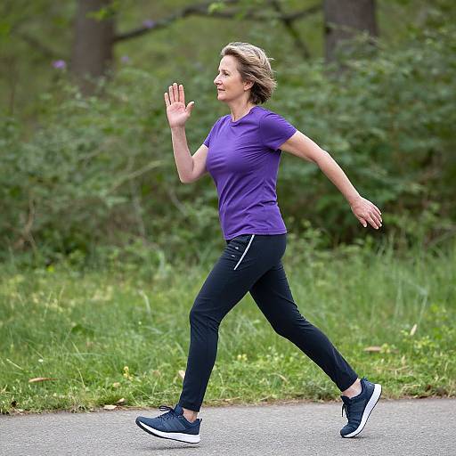 Mature Woman Embracing Outdoor Exercise