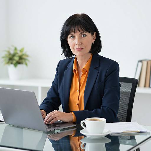 Modern Office Workspace with Professional Woman