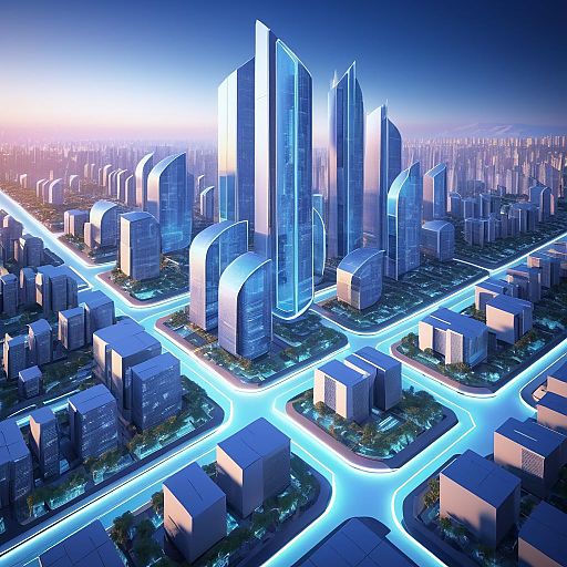 Futuristic City with Autonomous Drones Futuristic City with Autonomous Drones