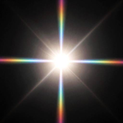 Radiant Light Flare with Rainbow Beams