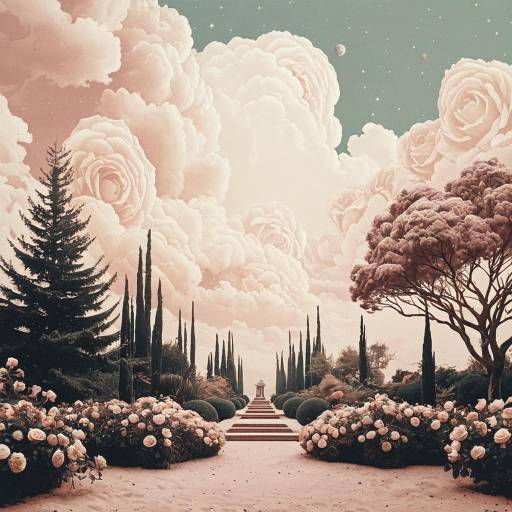 Celestial Gardens in Dreamlike Minimalism