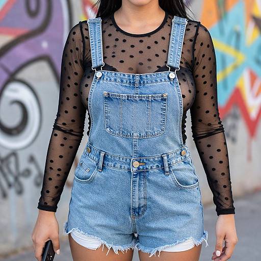 Casual Streetwear Denim Overalls