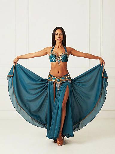 Teal and Bronze Belly Dance Portrait