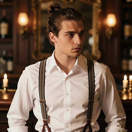Vintage Fashion Editorial Man Hairstyle