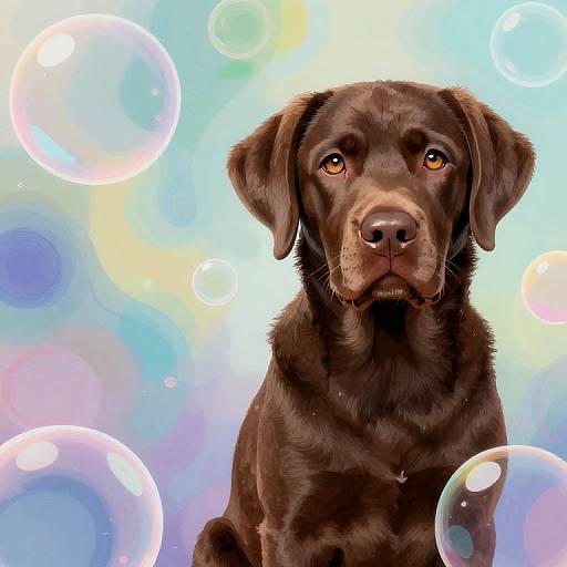 Trippy Futuristic Abstract with Labrador