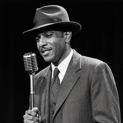 Vintage Performer in Classic Suit and Fedora