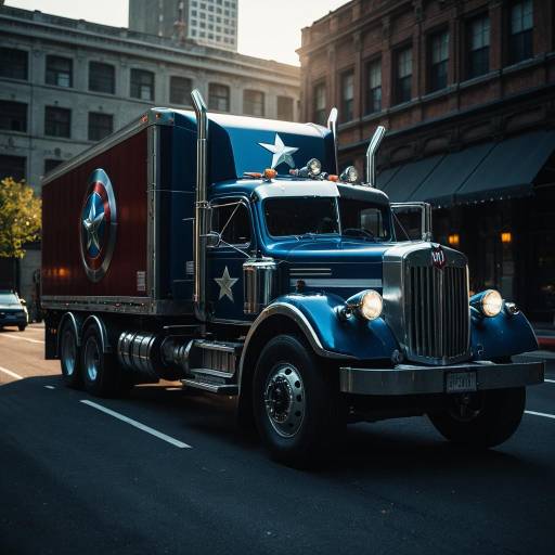 Vintage Captain America Themed Semi Truck