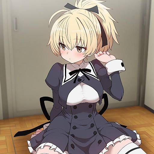 Illustration of Andou tazusa, assault lily in the style of Sumiyao (amam)