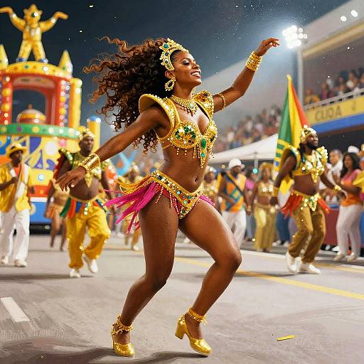 Vibrant Brazilian Samba Carnival Scene