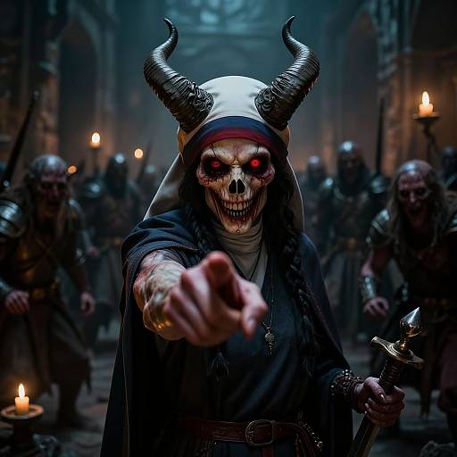 Menacing Demon Warrior in Gothic Battle