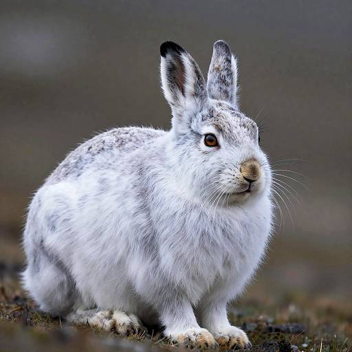 Realistic Arctic Hare in Lavender Glow