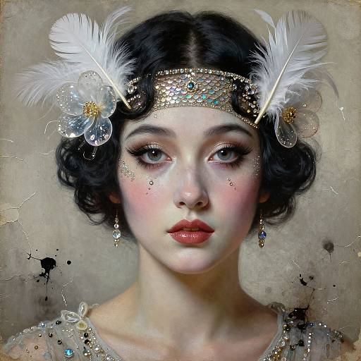 Parisian 1920s Mime Showgirl Portrait