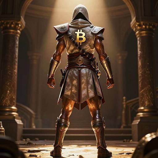 Bayek Backview with Bitcoin Logo