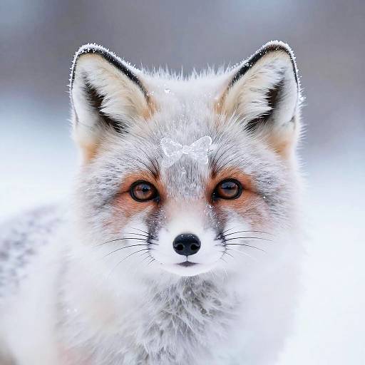 Kawaii Crystalline Snow Fox with Bow