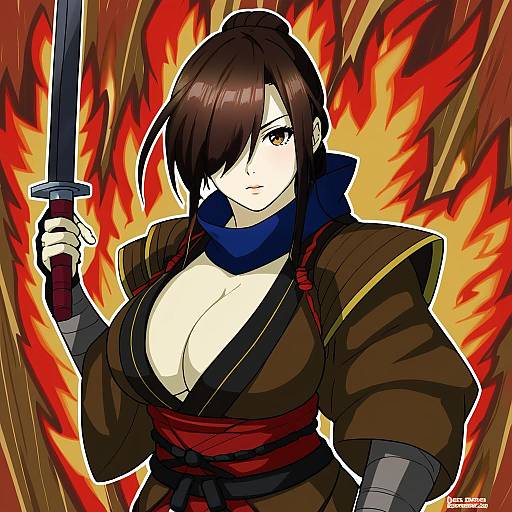 Illustration of Kagero (fire emblem), fire emblem in the style of Usatarou