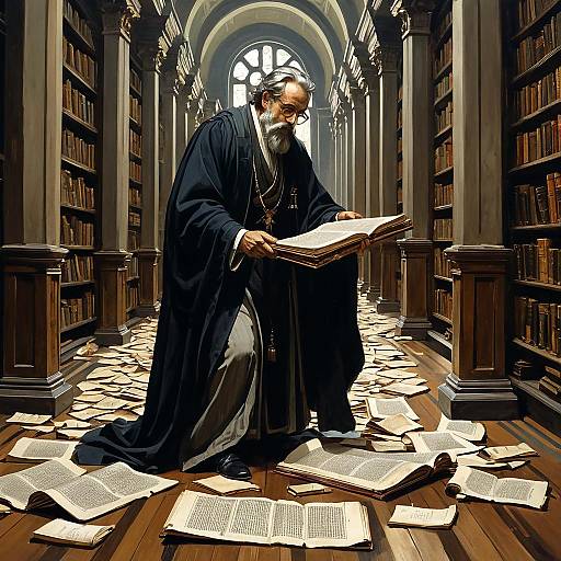 Tragic Librarian and Ancient Scrolls