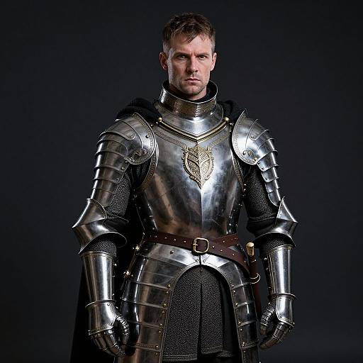 Medieval Knight in Dramatic Armor